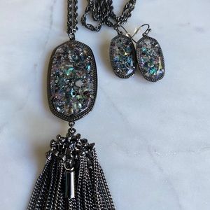 Kendra Scott Crushed Purple Abalone Gunmetal